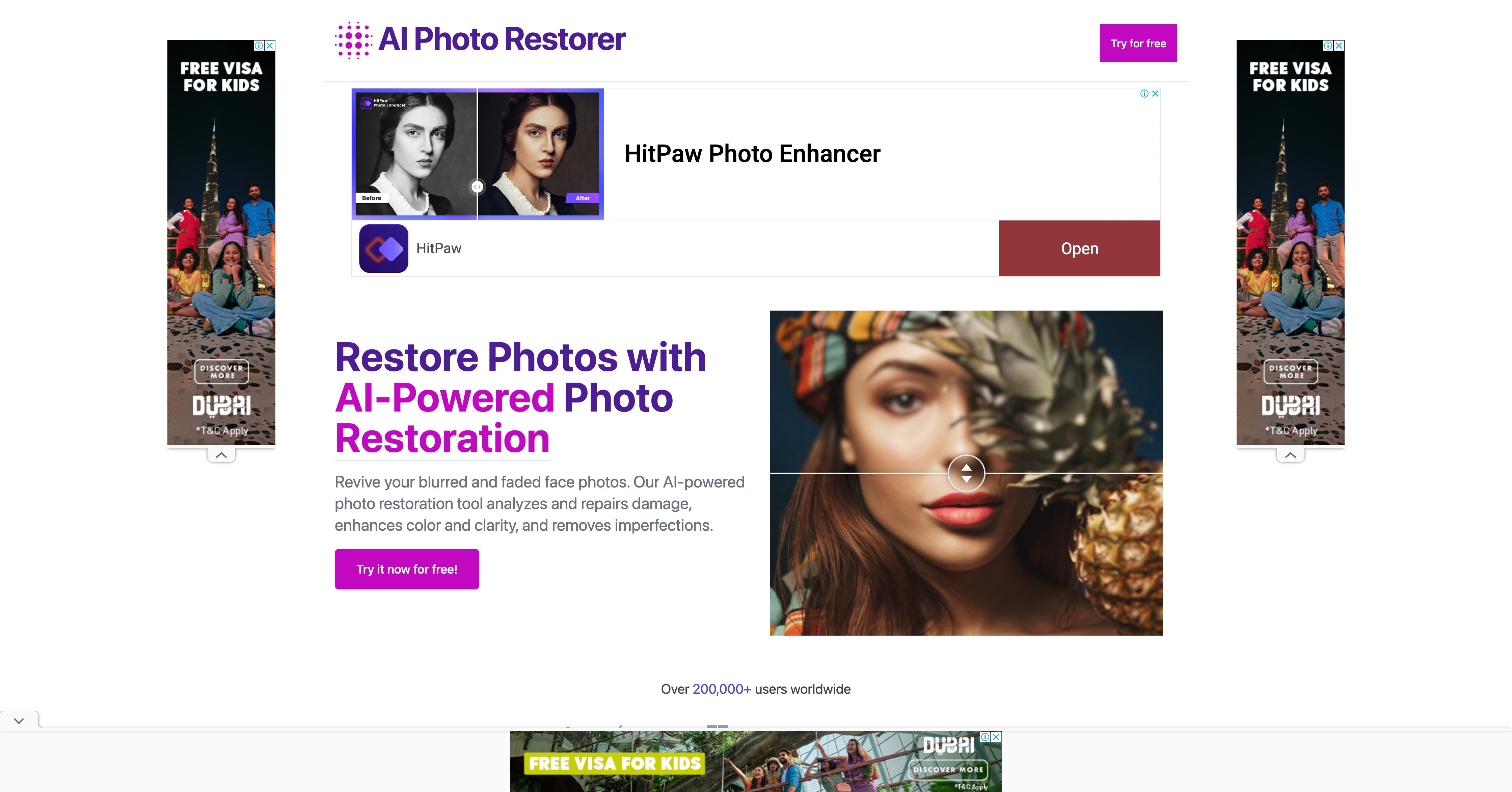 AI photo restorer