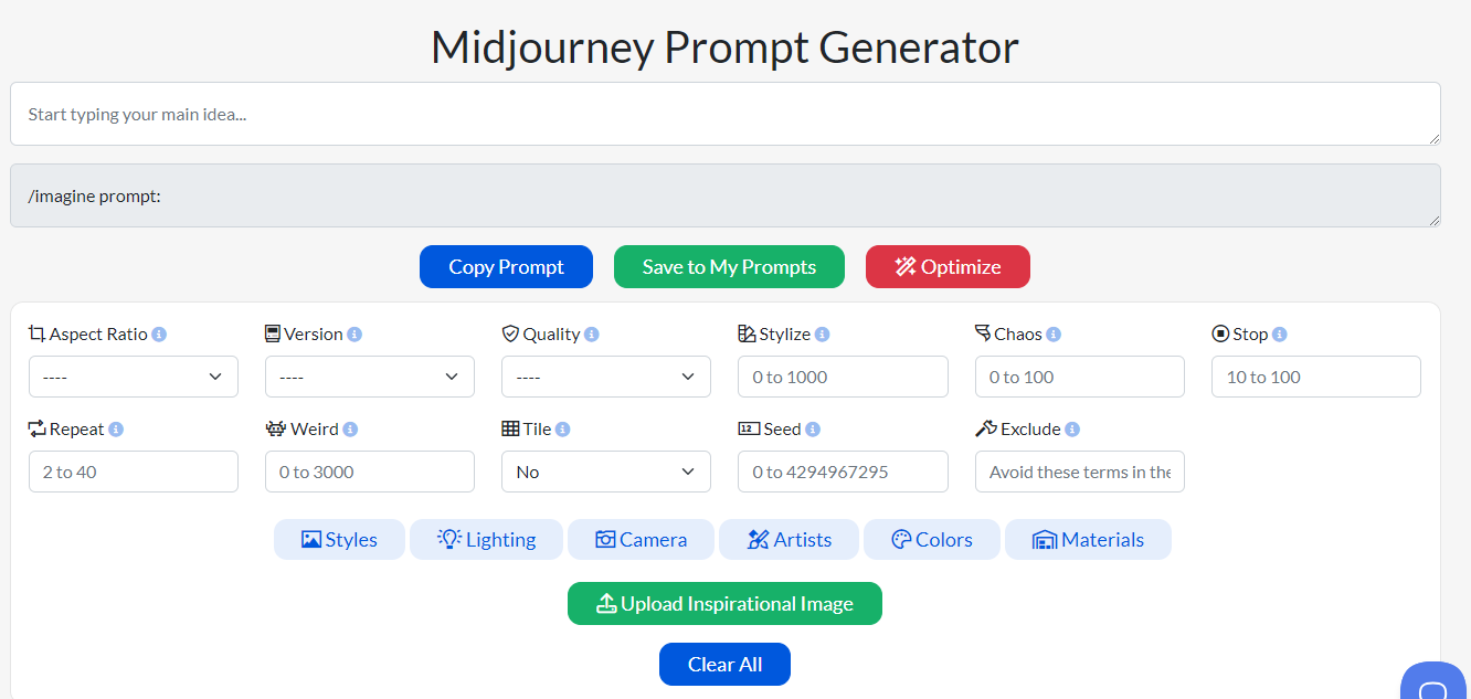 MidJourney Prompt Helper