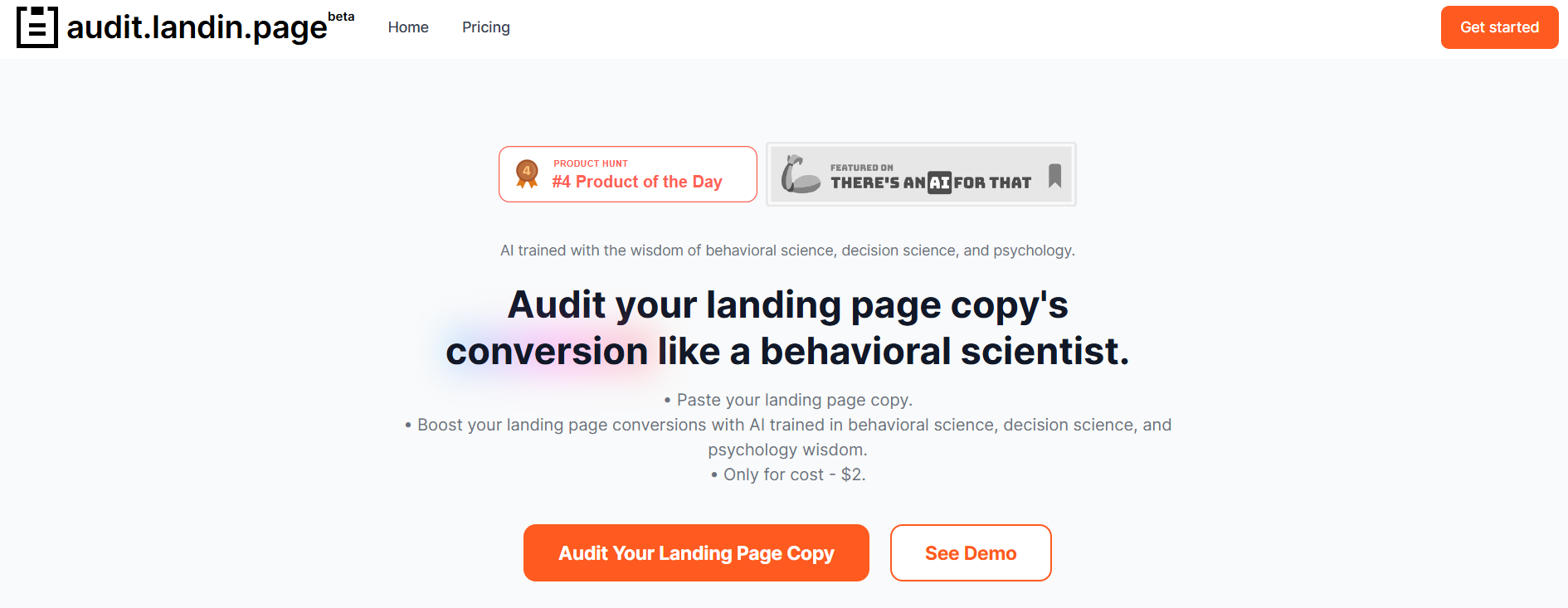 Audit Landing Page