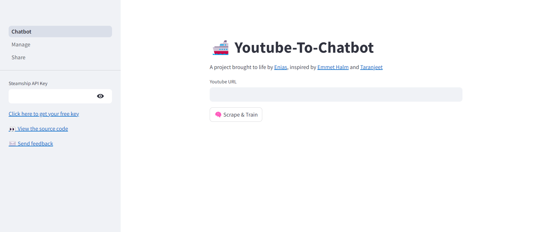 YouTube to Chatbot