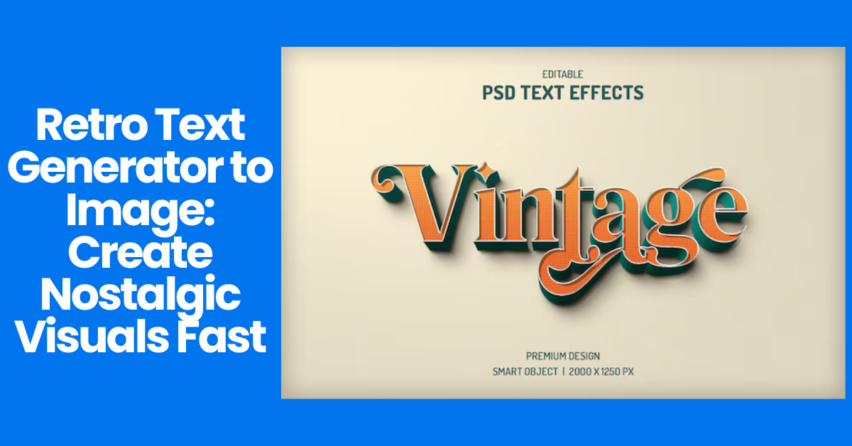 retro text generator to image