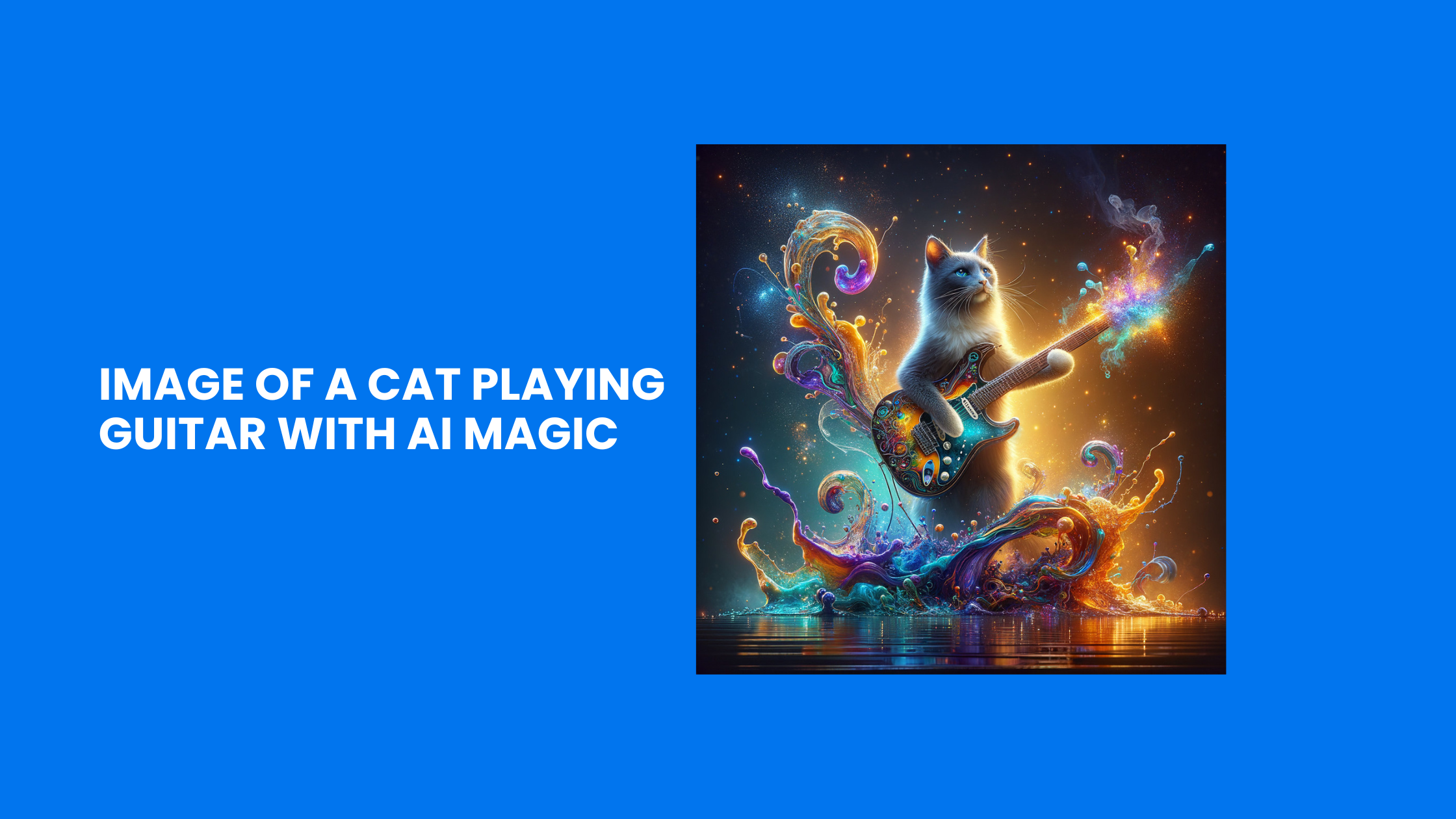 Image of a Cat Playing Guitar with AI