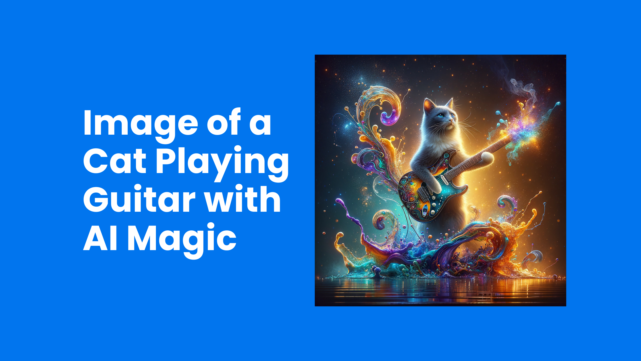 Image of a Cat Playing Guitar with AI Magic