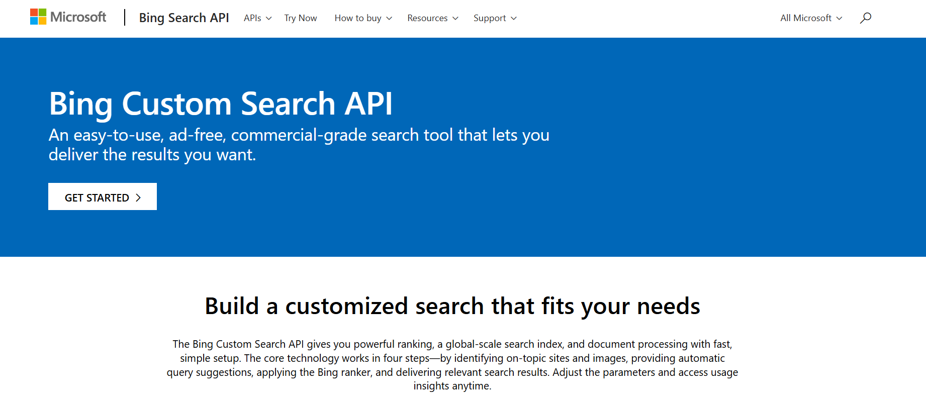 Bing Custom Search API