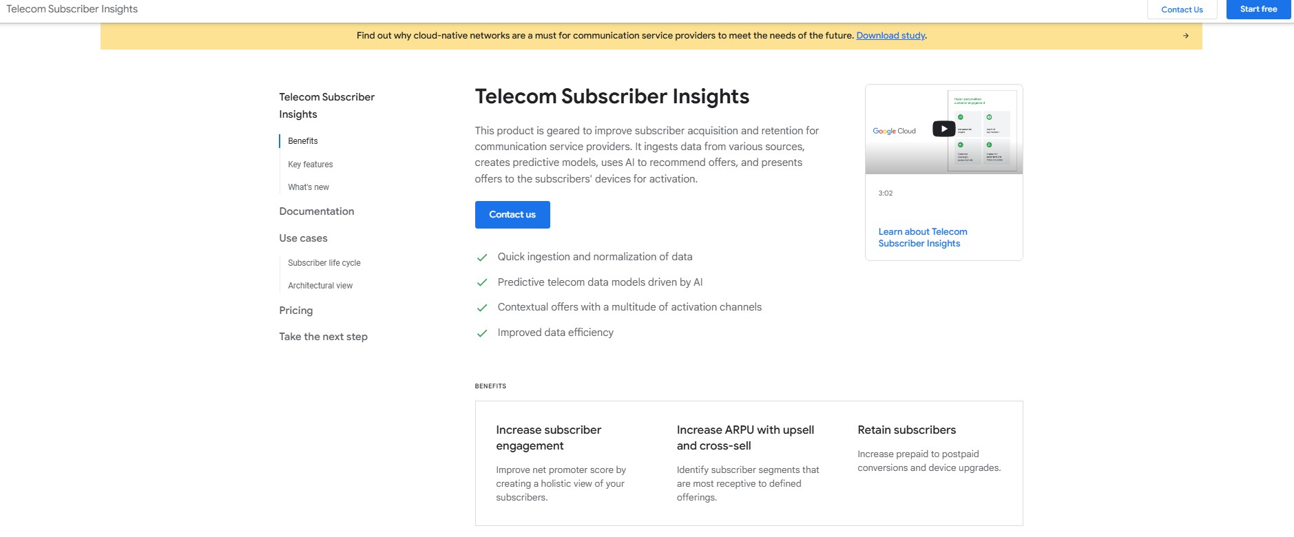 Google Cloud Telecom Subscriber Insights