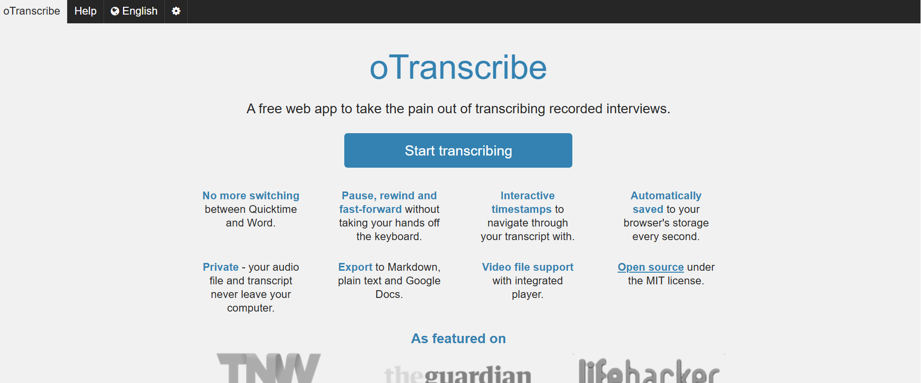 oTranscribe