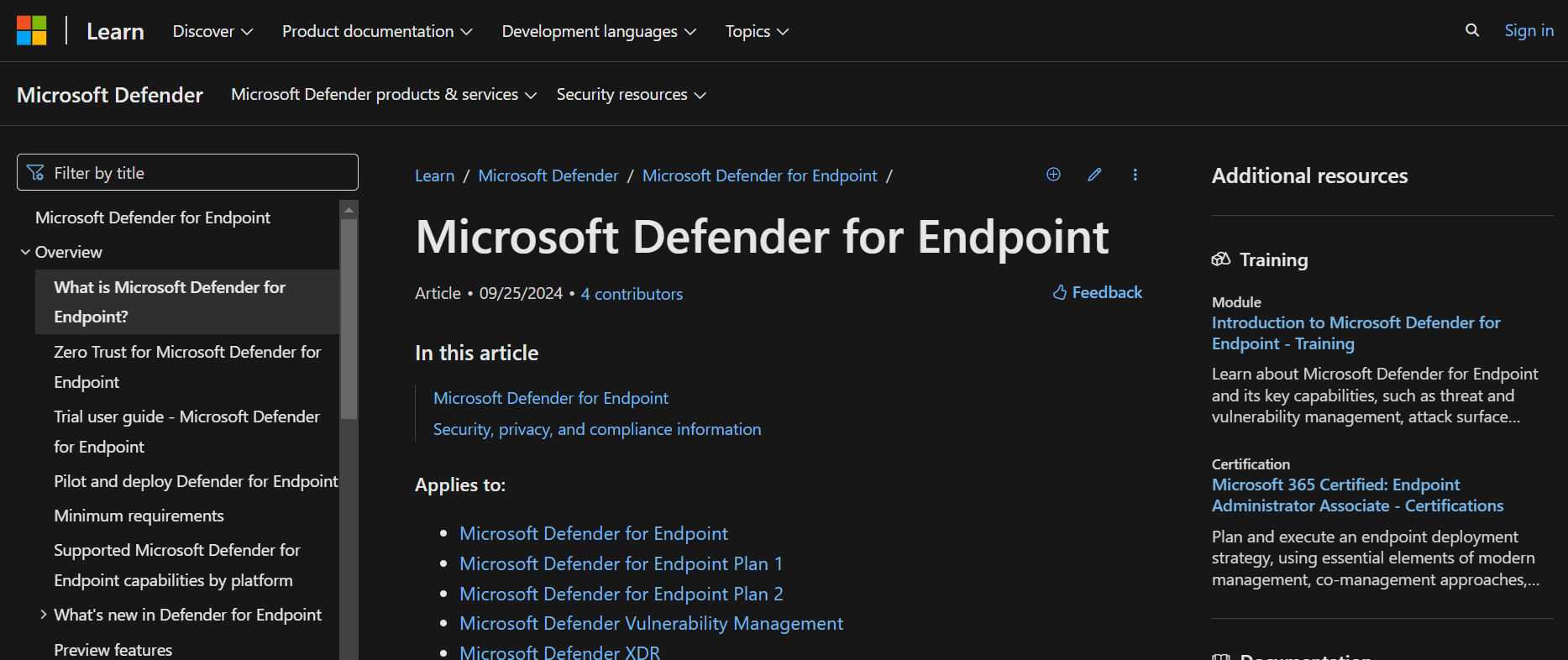 Microsoft Defender for Endpoint