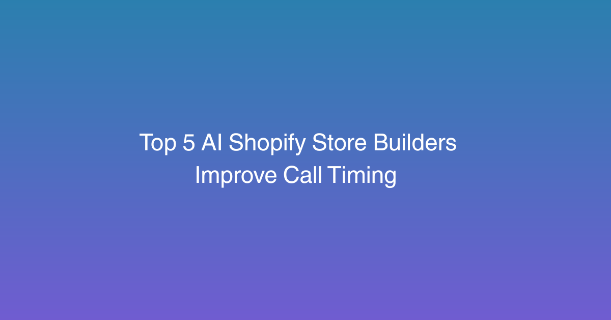 Top 5 AI Shopify Store Builders in 2026
